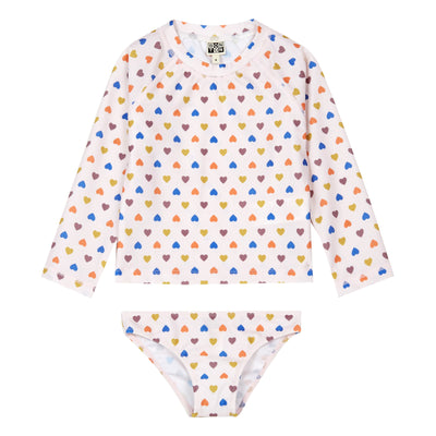 Bonton pale pink heart boat UV shirt & swim bottom set Second Season diff. sizes 1
