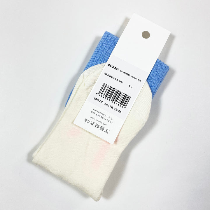 Tinycottons ecru/light blue rib socks Second Season diff. sizes