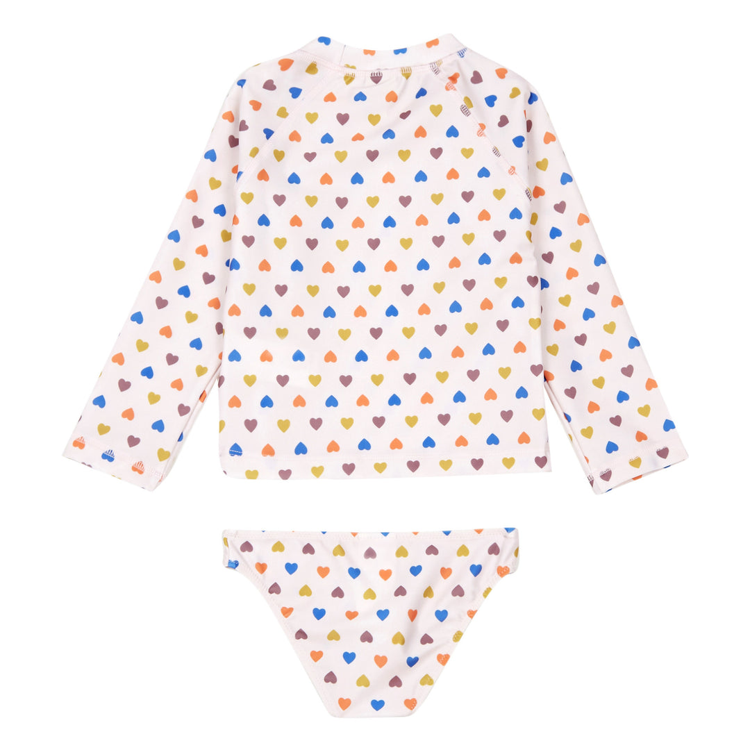 Bonton pale pink heart boat UV shirt & swim bottom set Second Season diff. sizes 2