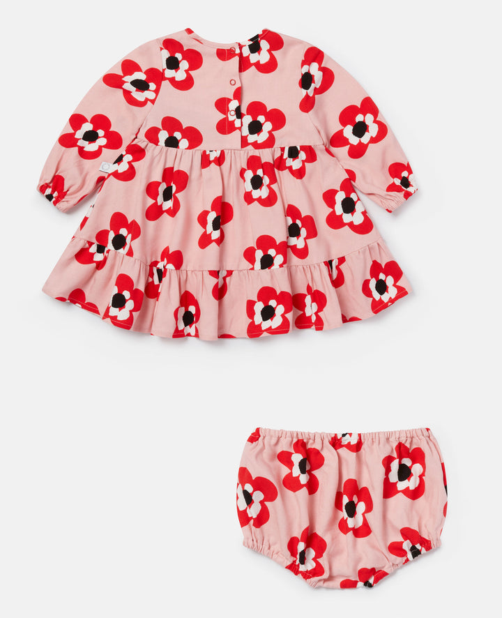Stella McCartney Kids pink graphic flower print baby dress with matching bloomers Second Season diff. sizes 4