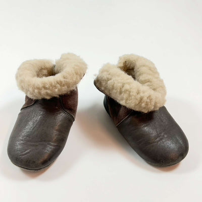 Easy Peasy brown shearling lined indoor shoes 23 1