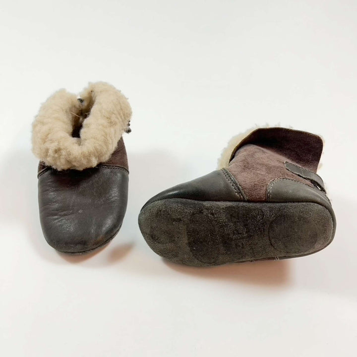 Easy Peasy brown shearling lined indoor shoes 23 2