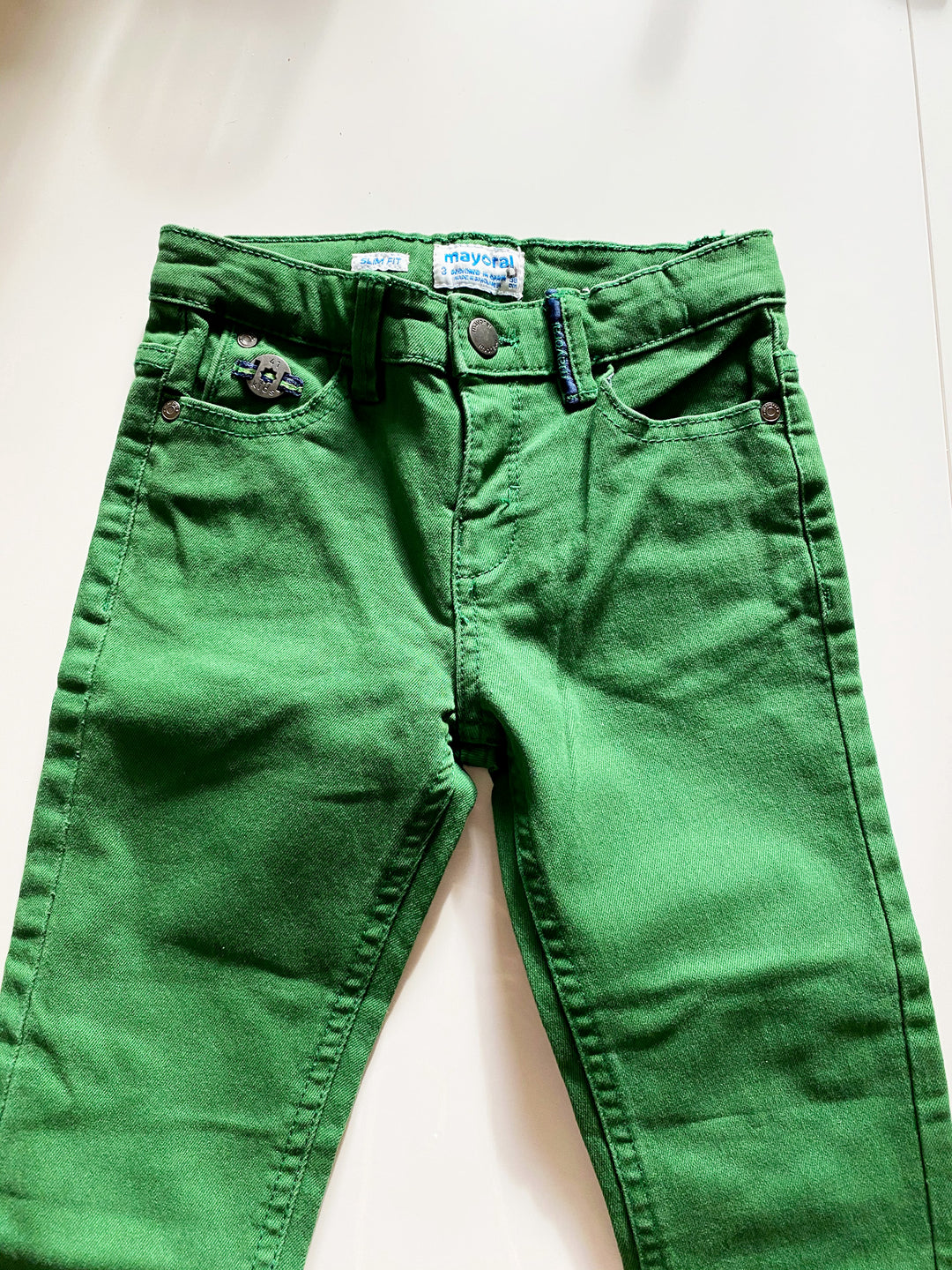 Mayoral green slim fit jeans 98cm/3Y 1