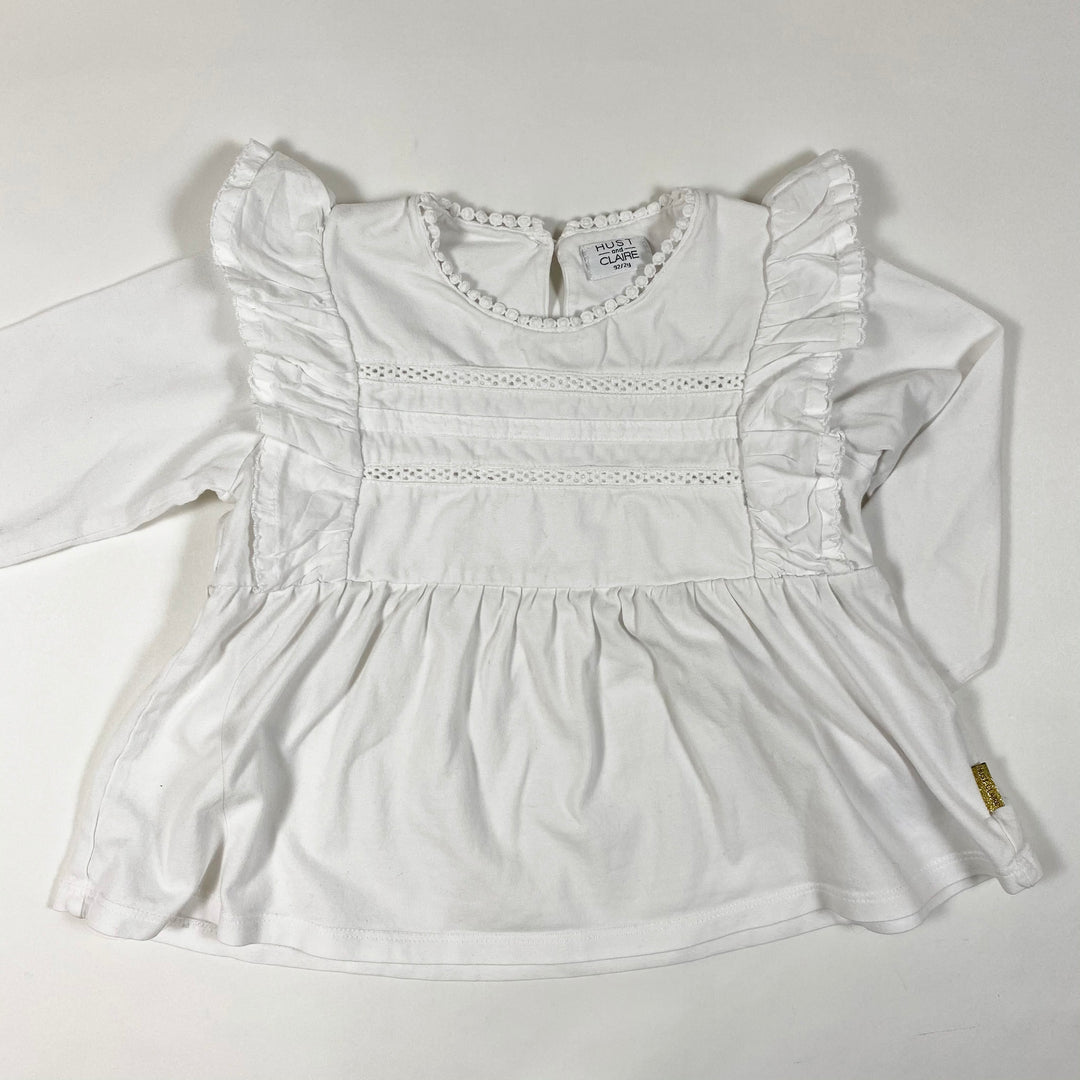 Hust & Claire white fringe blouse with embroideries 92/2Y