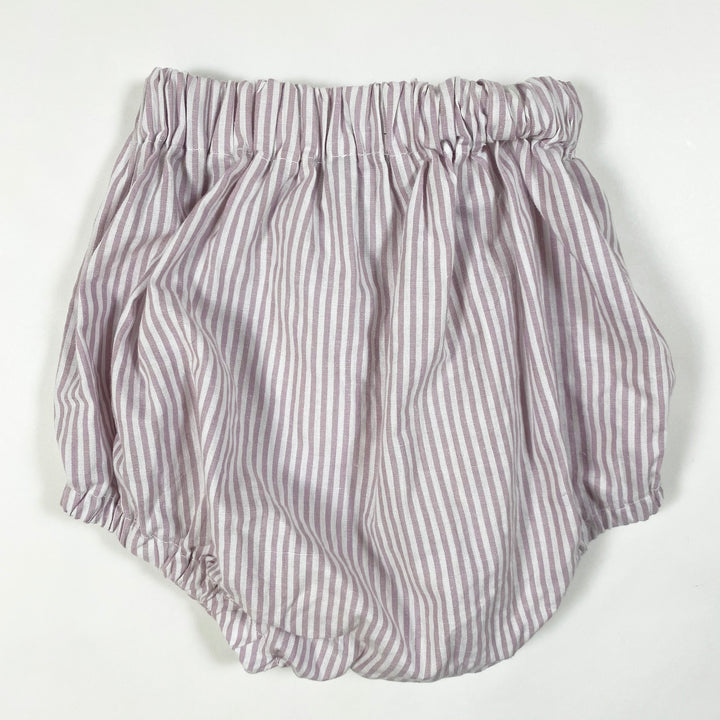 Mother of Pearl Handmade lilac stripe cotton bloomers 18-24M