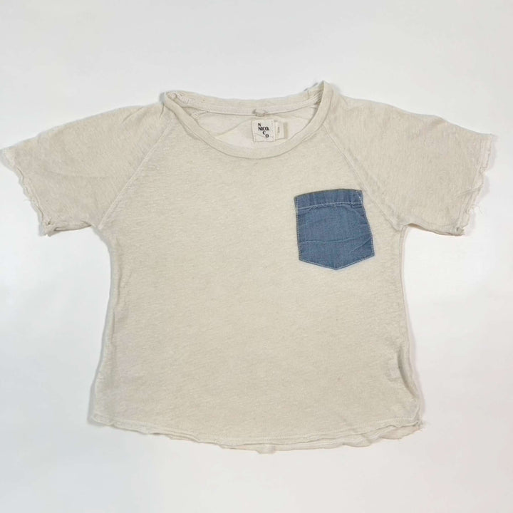 Nico Nico off-white hemp mix T-shirt with pocket 2Y 1