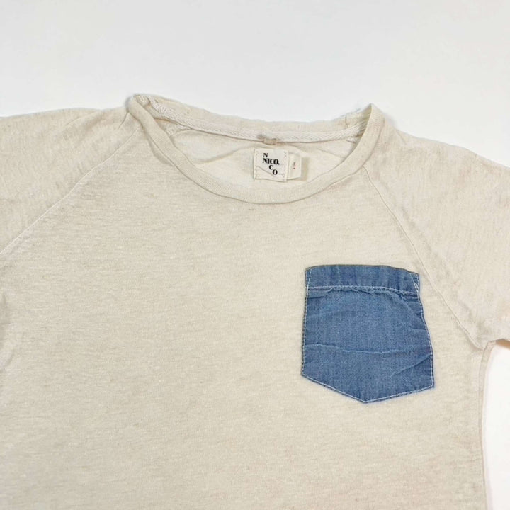 Nico Nico off-white hemp mix T-shirt with pocket 2Y 2