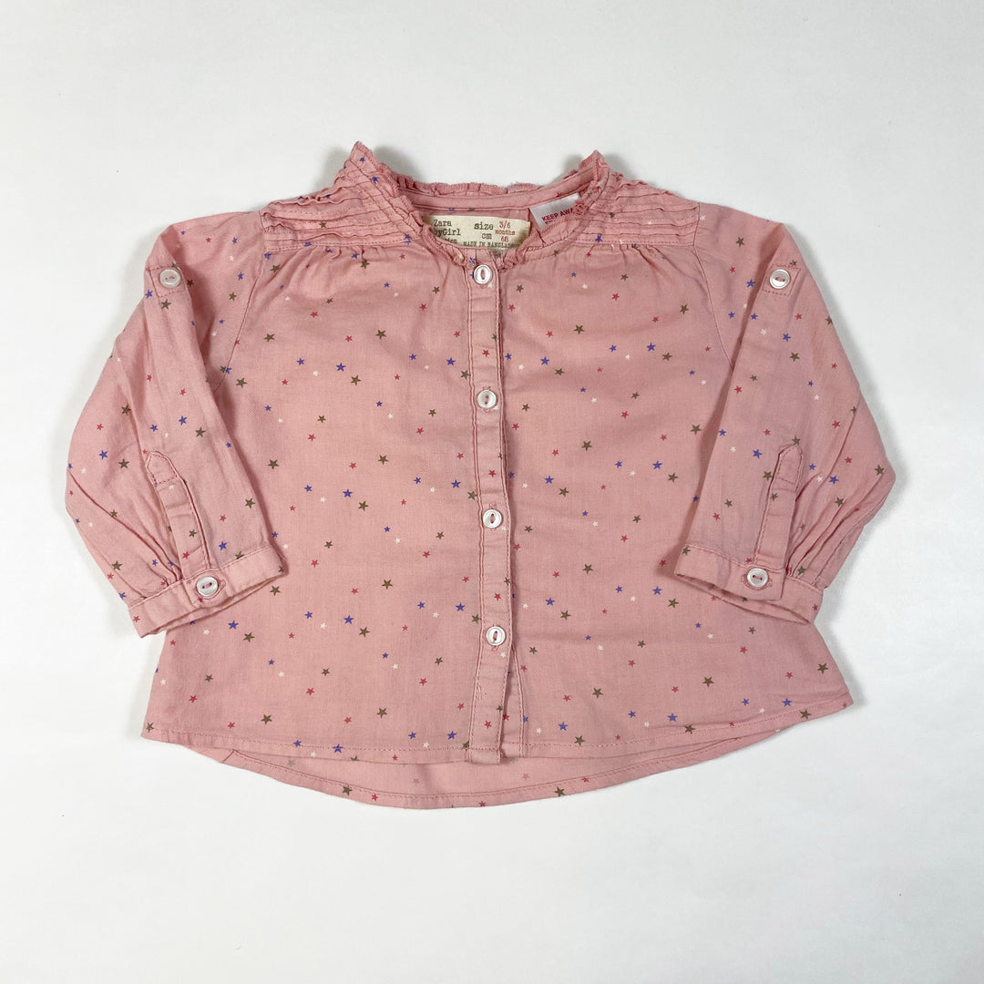 Zara pink star blouse 3-6M/68 1