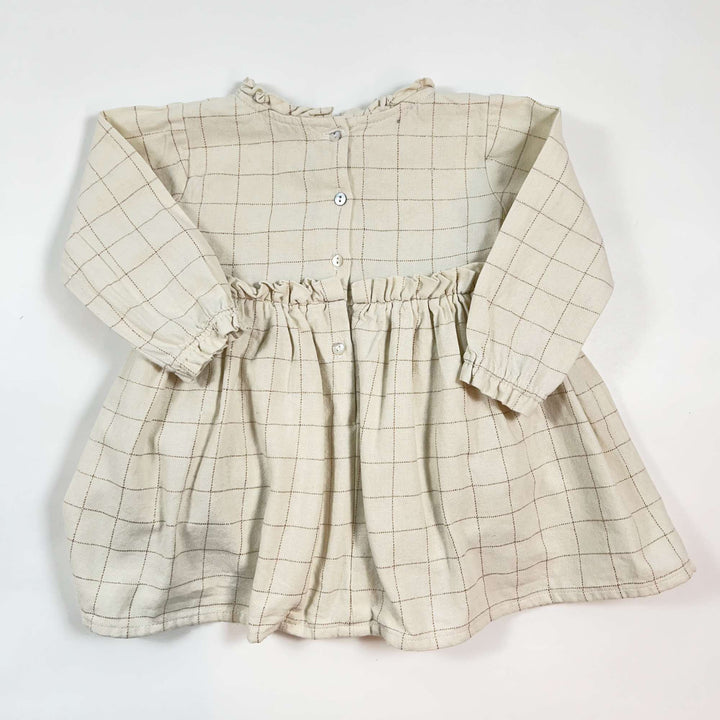 Piupiuchick beige checked dress with integrated body 18M 3