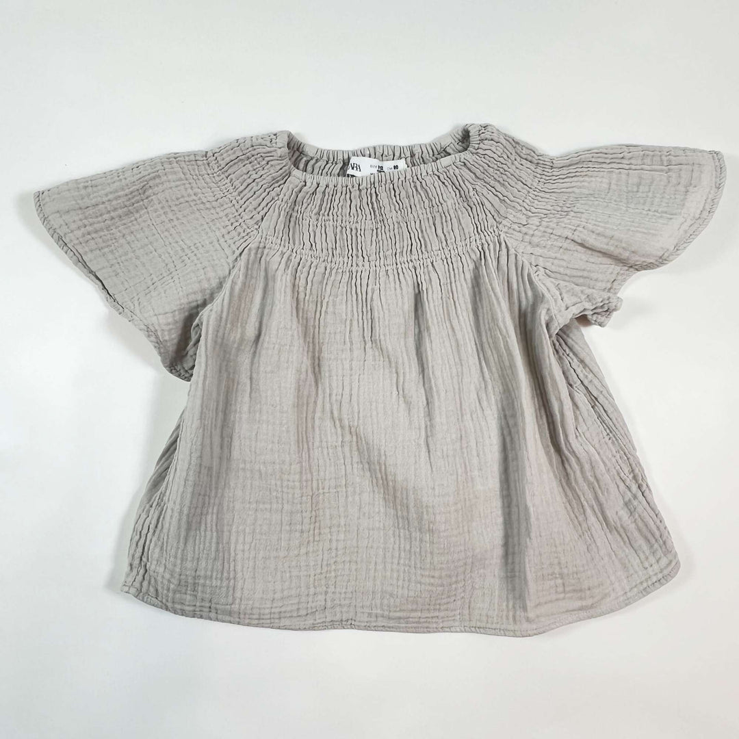 Zara greige muslin blouse 9-12M/80 1