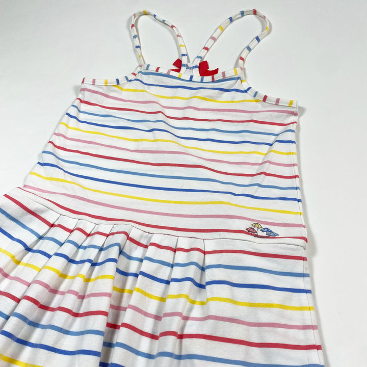 Jacadi white multicolour striped summer dress 8A 2