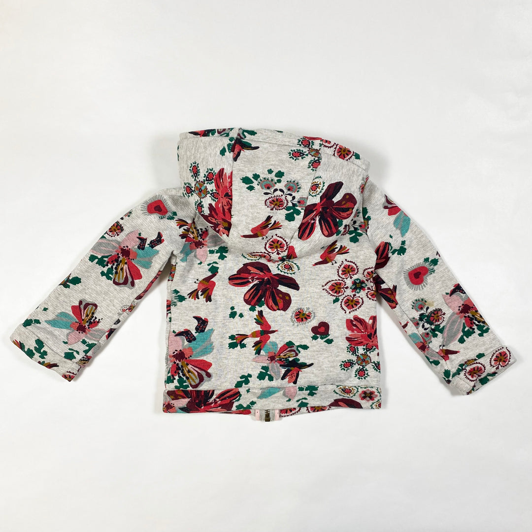 Catimini grey floral warm lined hoodie 3Y/98 3