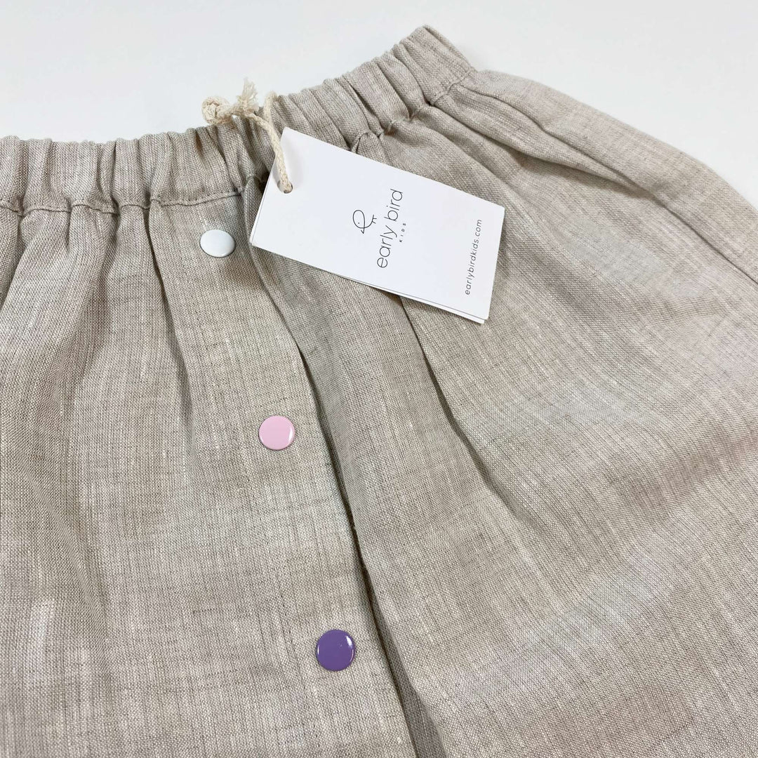 Early Bird ecru linen skirt with enamel buttons Second Season diff. sizes 2