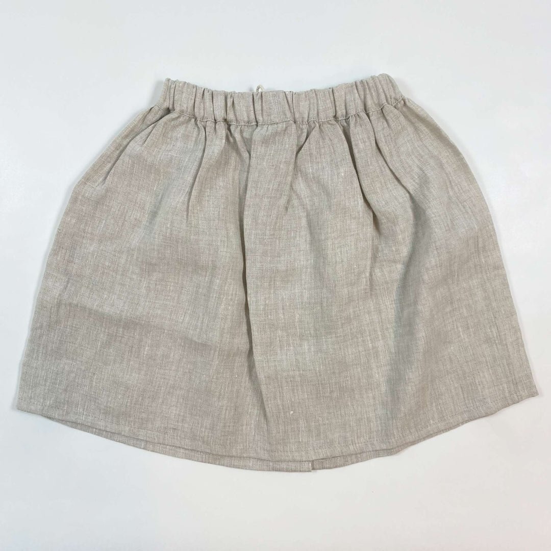 Early Bird ecru linen skirt with enamel buttons Second Season diff. sizes 3