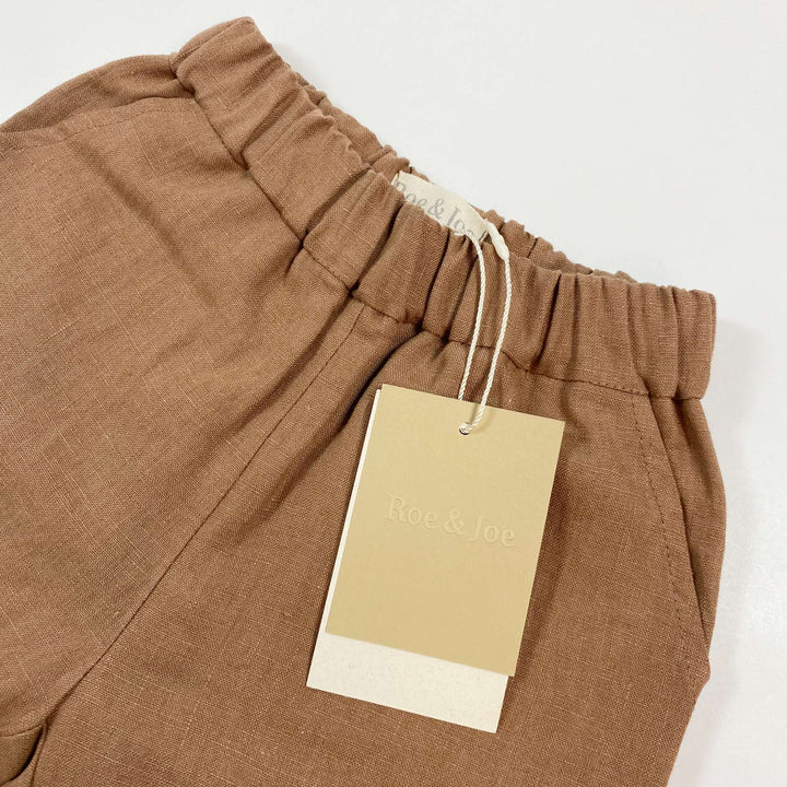 Roe & Joe soft terracotta linen shorts Second Season 18-24M/92 2