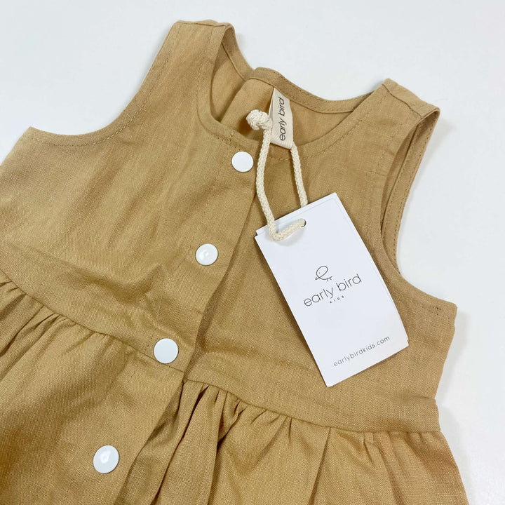 Early Bird soft mustard sleeveless linen dress Second Season 12/24M 2