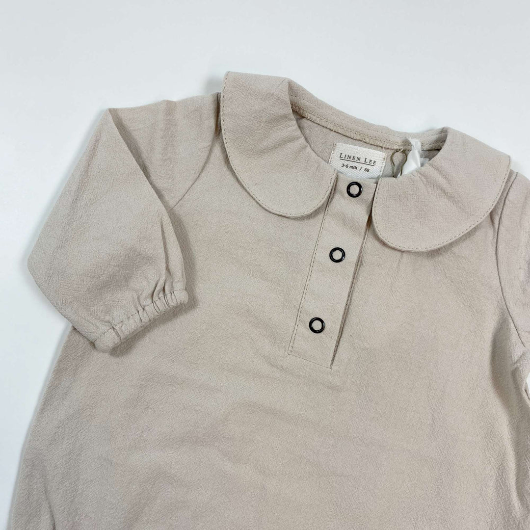 Linen Lee natural cotton romper with Peter Pan collar Second Season diff. sizes 2