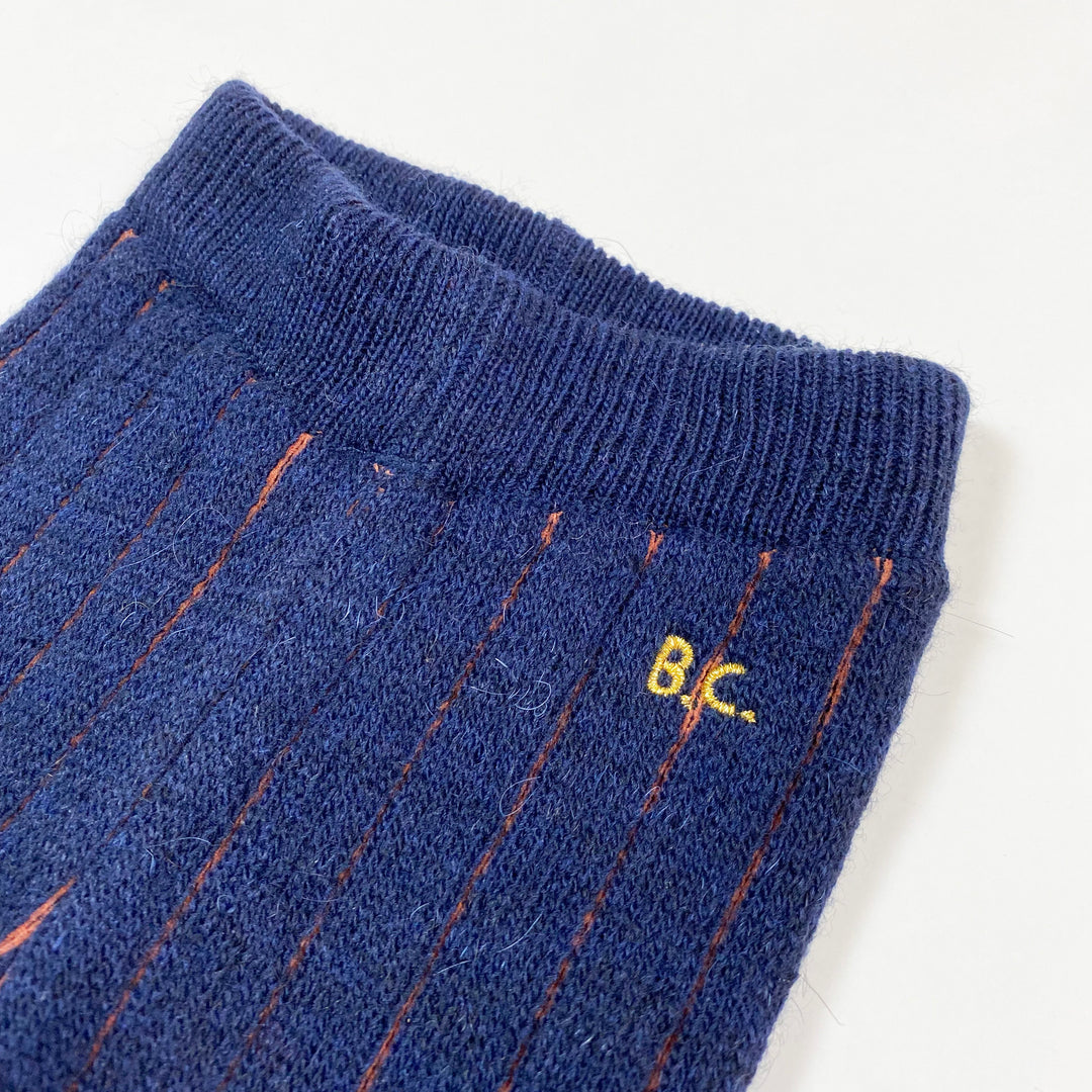 Bobo Choses blue indigo vertical stripes knitted baby leggings  Second Season 3-6M/68 2