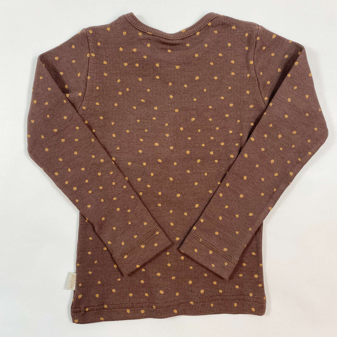 Petit Piao brown polkadot ribbed long-sleeve shirt Second Season 98 2