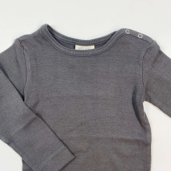 Petit Piao anthracite ribbed long-sleeved shirt Second Season 86 2