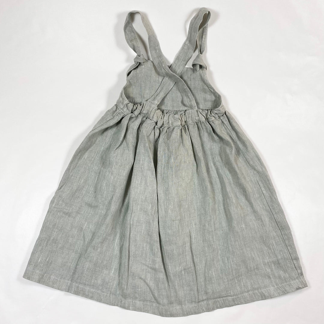 Yellow Pelota sage pinafore linen dress 8Y 2