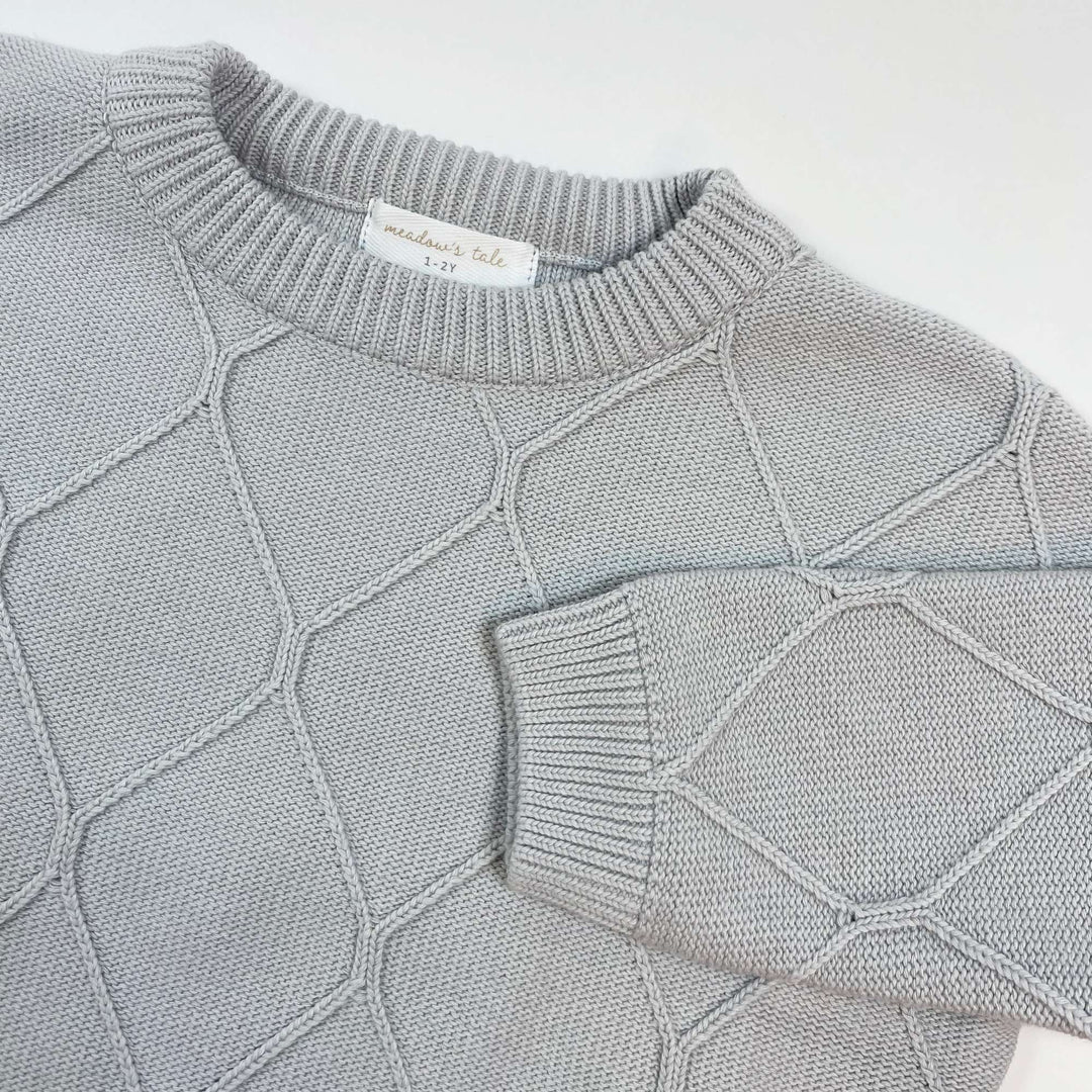Meadow's tale grey knitted cotton sweater Second Season 1-2Y 2