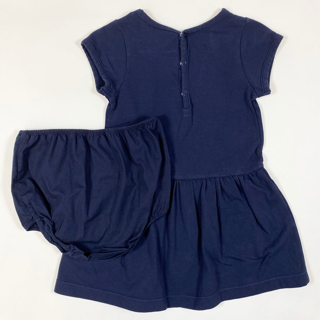 Jacadi navy jersey dress with bloomers 36M/96cm