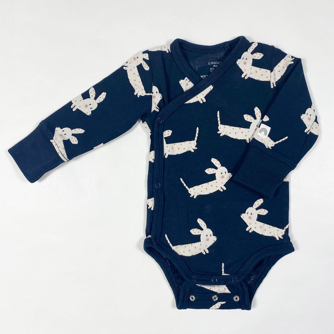 Lindex navy dog wrap body 56/1-2M 1