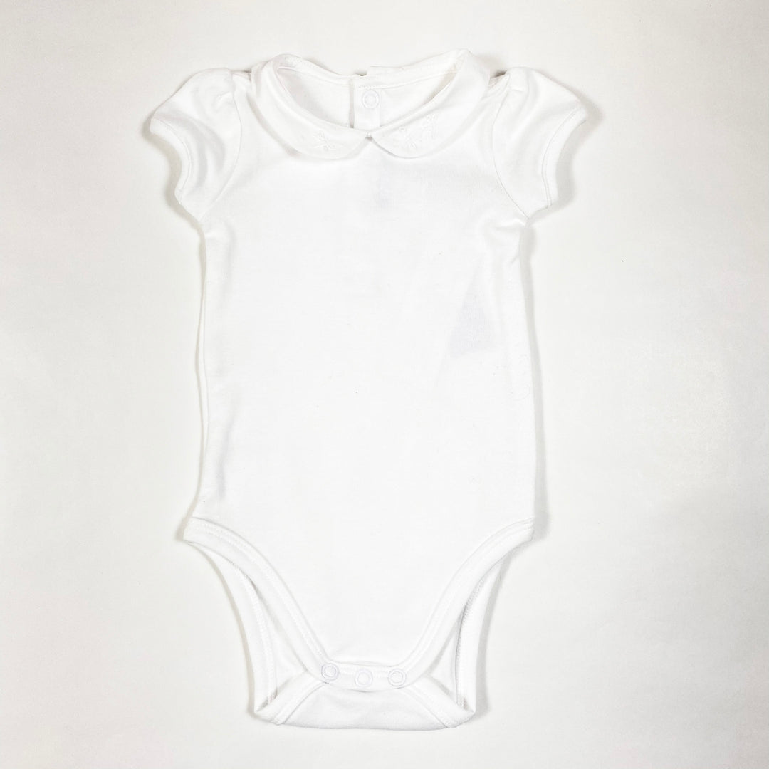 Jacadi white short-sleeved body w/ embroidered collar 3M/60 1