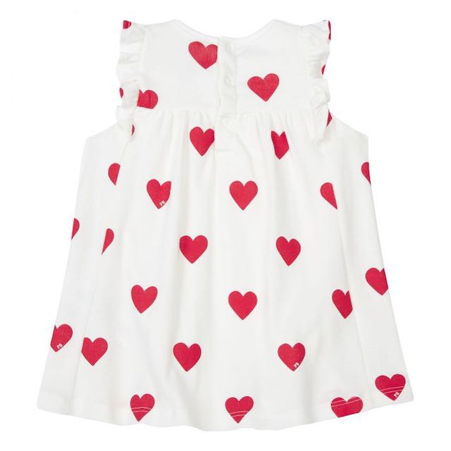 Petit Bateau heart print body dress Second Season 6M/67 2