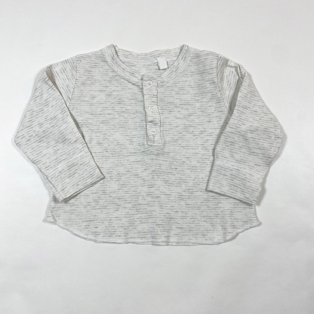 Petit Bateau greige melange long-sleeve T-shirt 6M/67 1