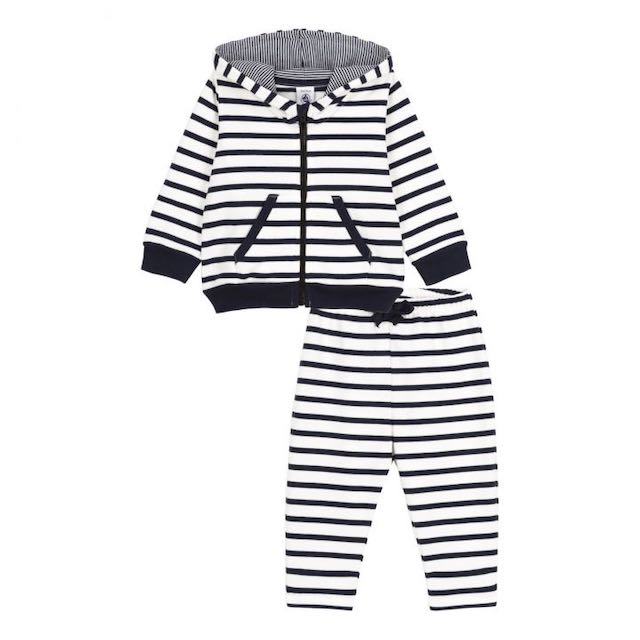 Petit Bateau mariniere organic cotton hoodie & sweatpants set Second Season 12M/74 1