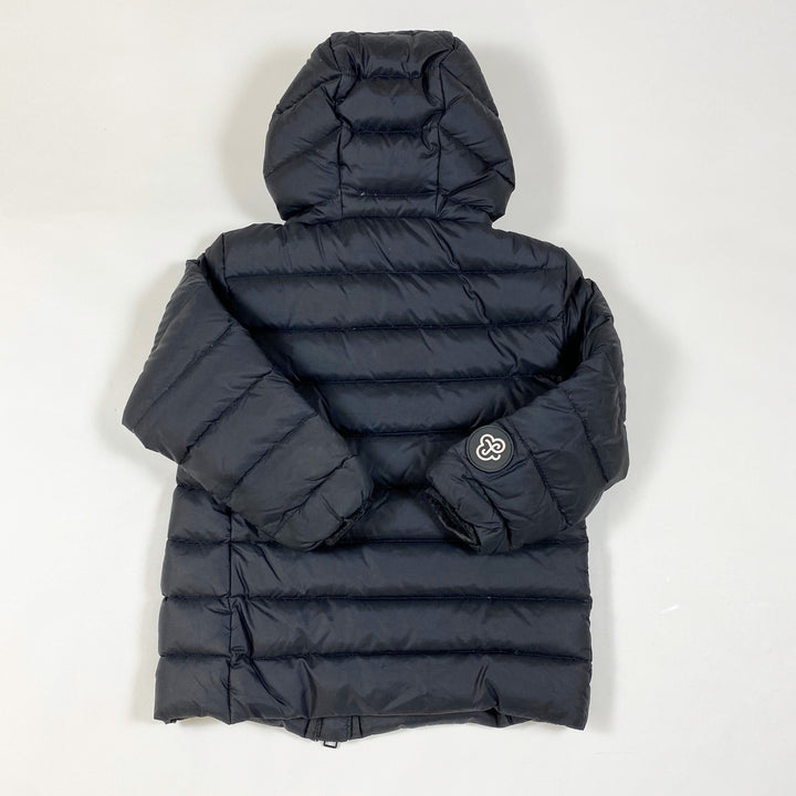 Fluff black hooded down jacket 2-3Y