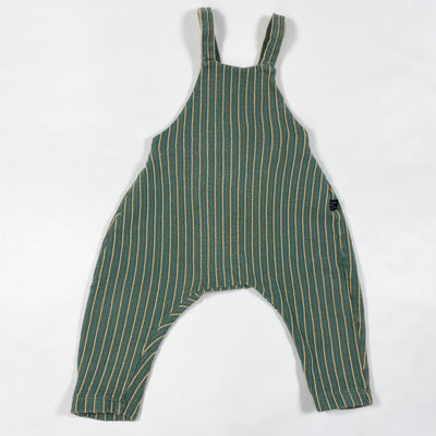 Monkind green stripe dungarees 6-12M 1