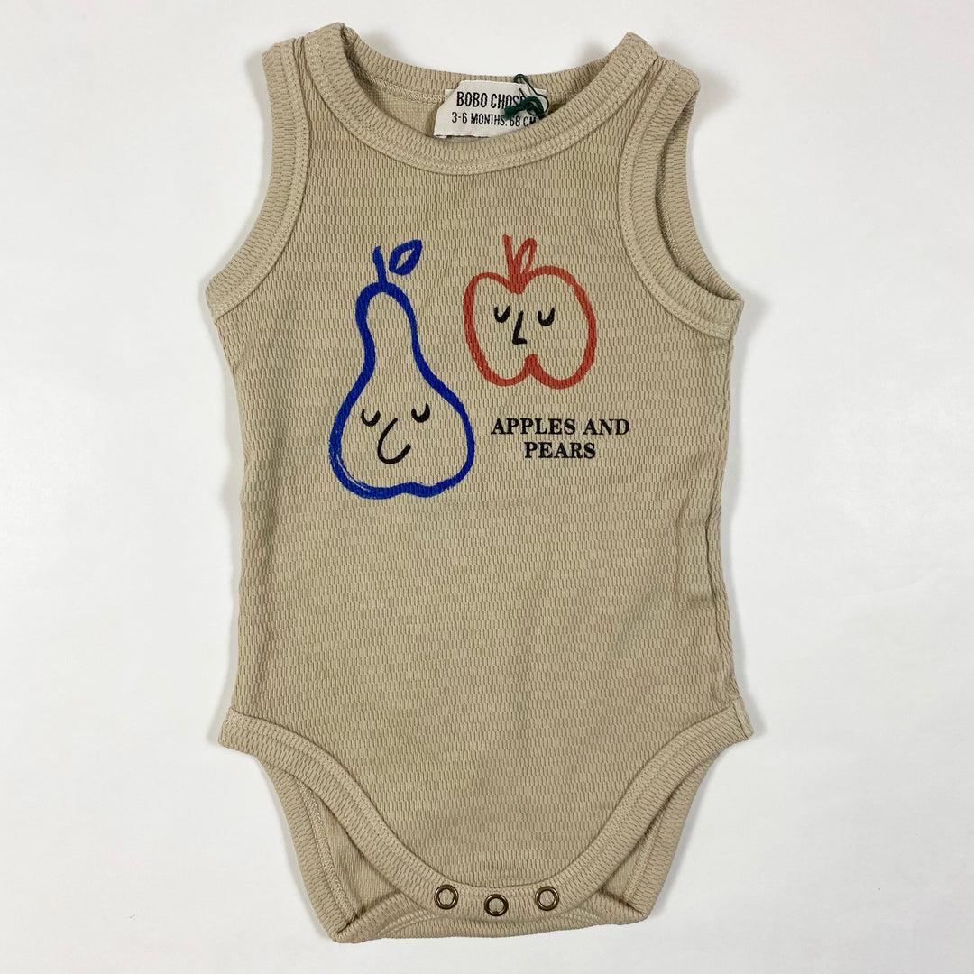 Bobo Choses beige apples and pears body Second Season 3-6M 1