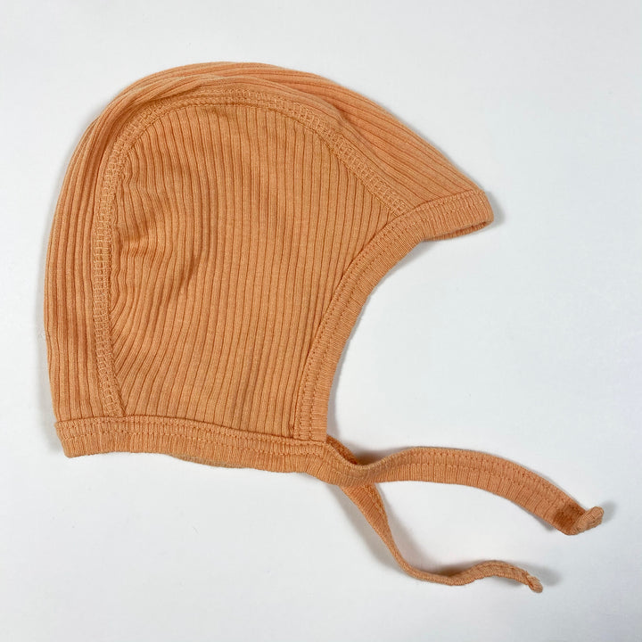 MarMar Copenhagen peach ribbed baby hat 62