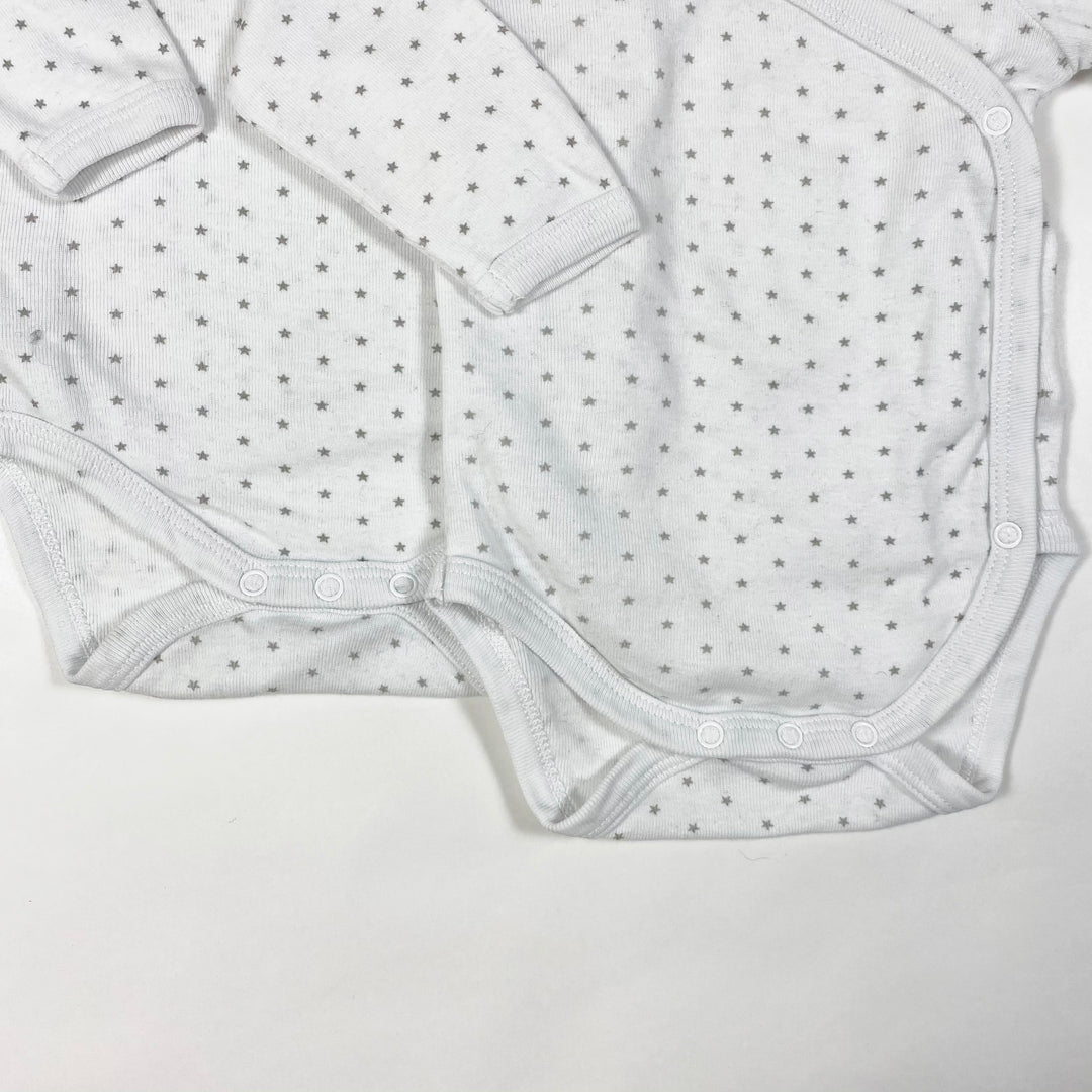 Sense Organics white star print wrap body set of 2 0-3M/50-56 3