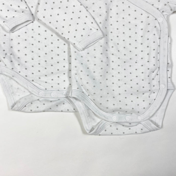Sense Organics white star print wrap body set of 2 0-3M/50-56 3