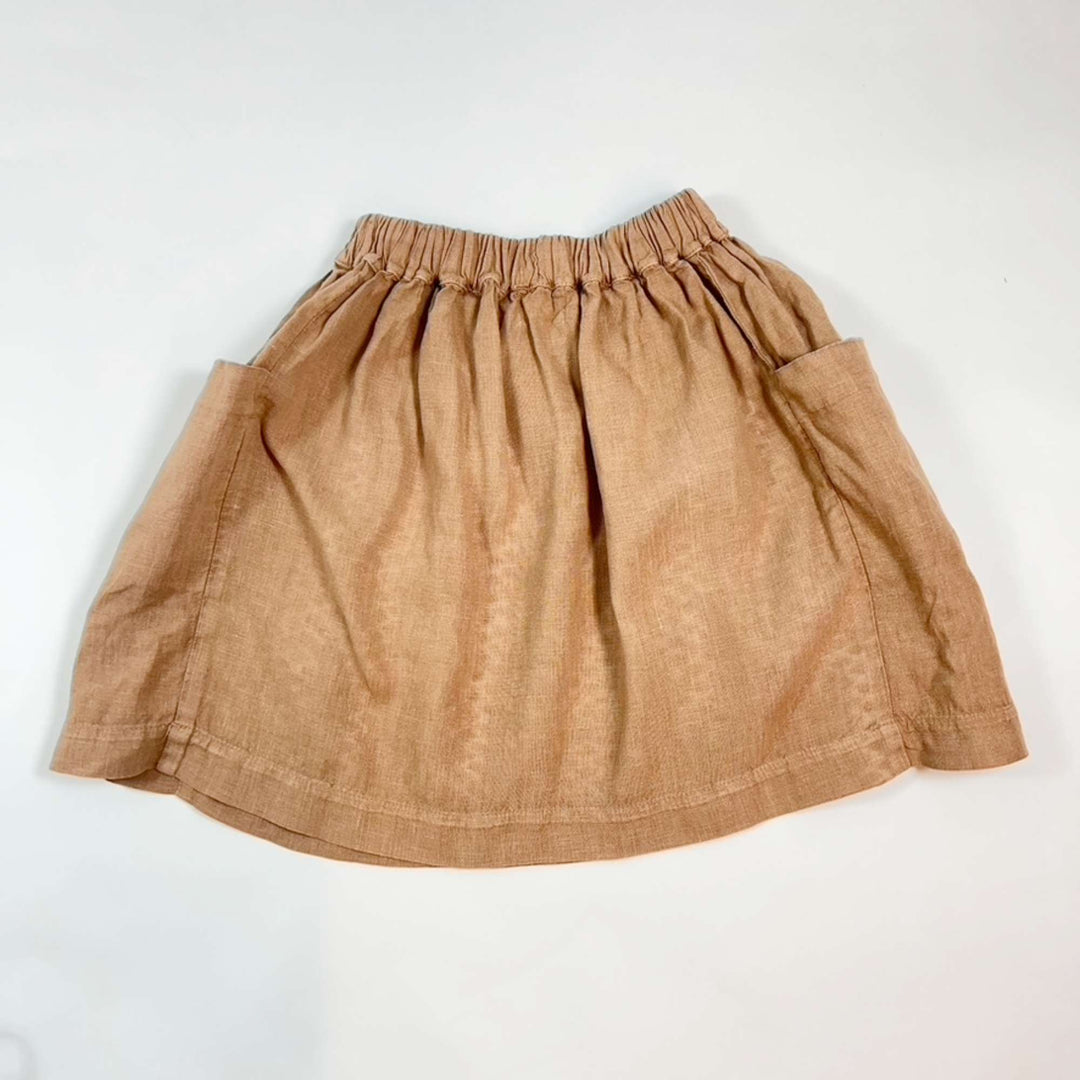 Matona terracotta side pocket linen skirt 4-5Y 2