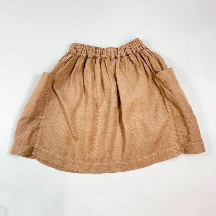 Matona terracotta side pocket linen skirt 4-5Y 2