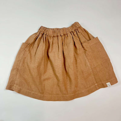 Matona terracotta side pocket linen skirt 4-5Y 1
