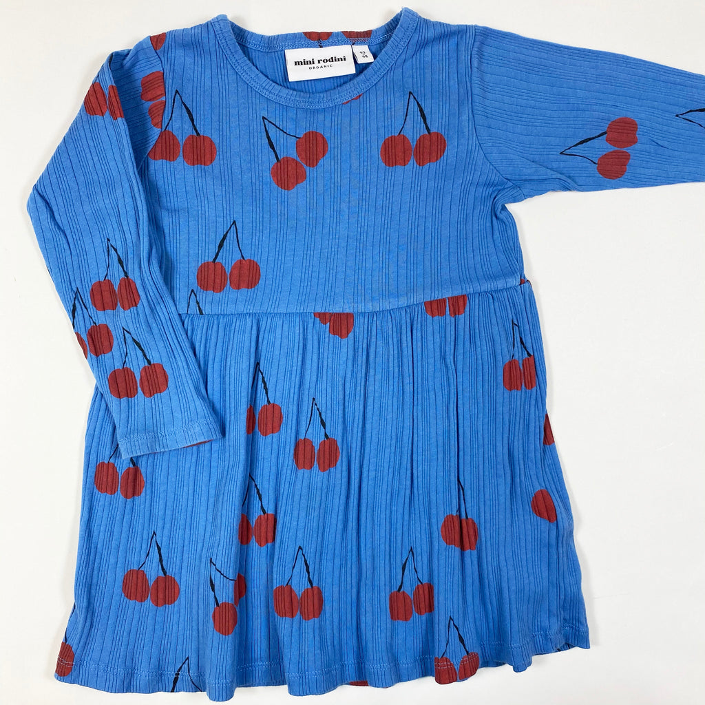 mini rodini cherry dress Mini Rodini | blue cherry dress