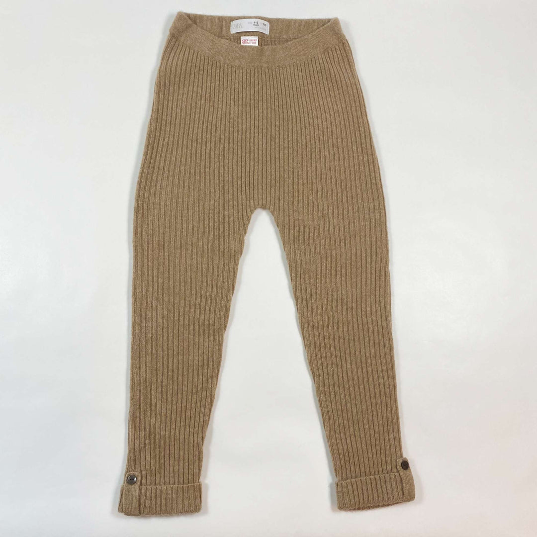 Zara soft brown melange cashmere rib knit leggings 4-5Y/110 1