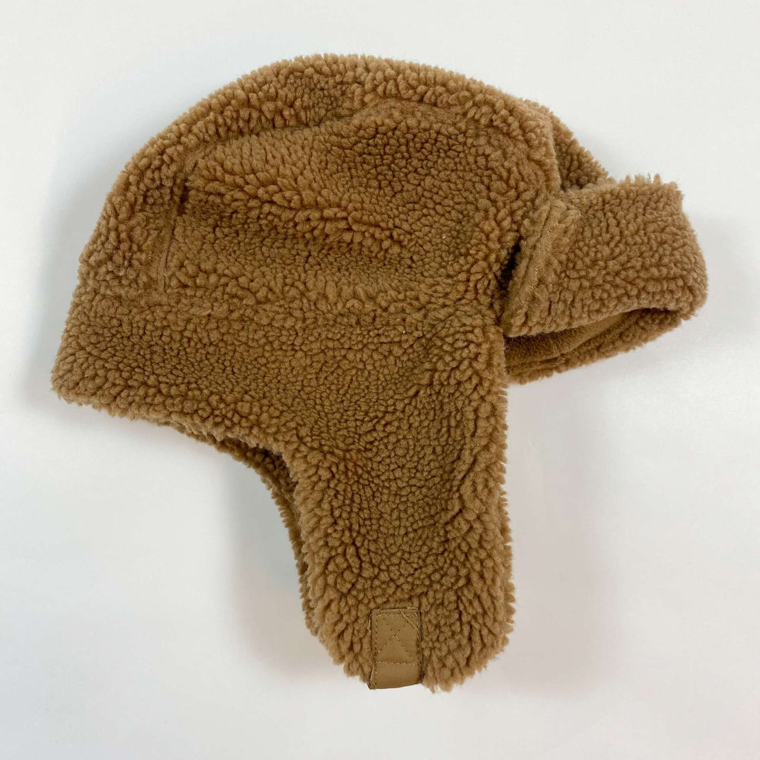 H&M brown teddy fleece trapper hat 4-8Y 2