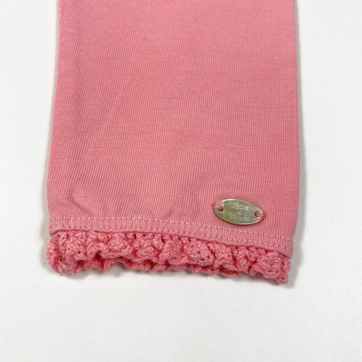 Tartine et Chocolat pink leggings with crochet hem 9M 3