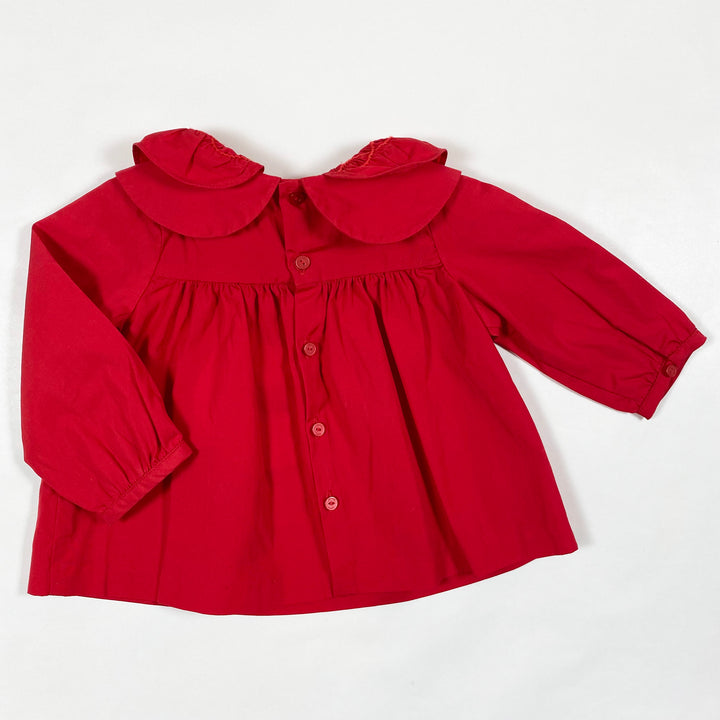 Jacadi red double collar blouse 12M/74 3