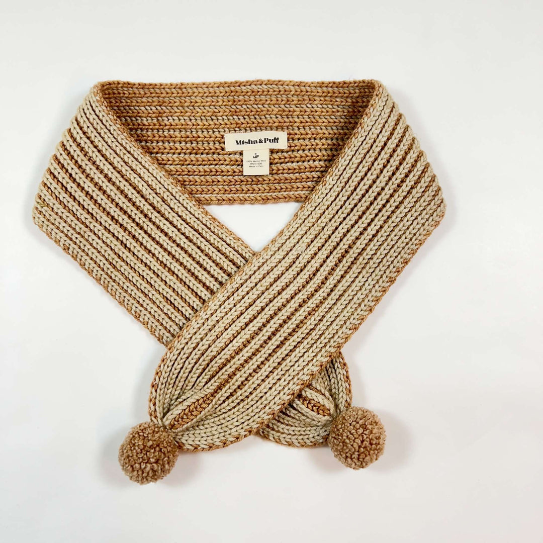 Misha & Puff beige scarf with pompom one size 1