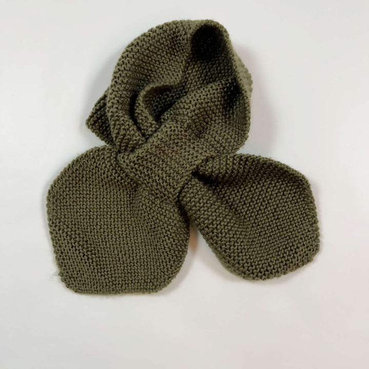 Handmade green handknit scarf one size 2
