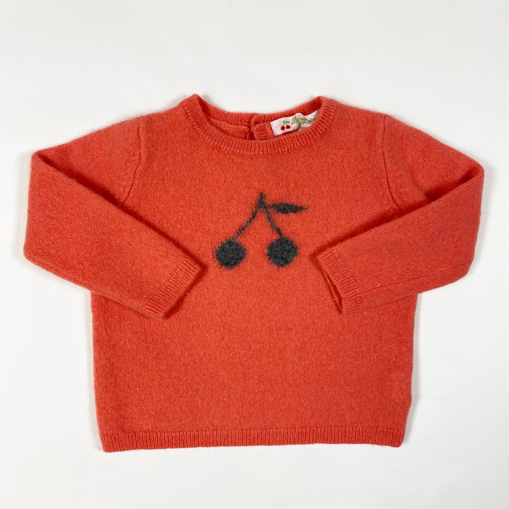 Bonpoint bubble gum cherry cashmere jumper 18M
