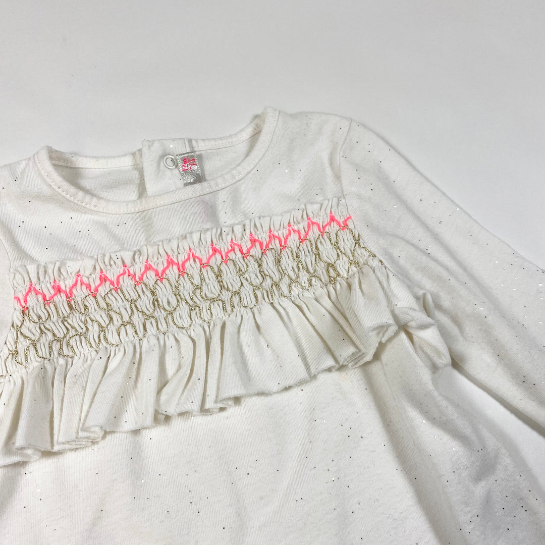 Billieblush white neon detail glitter blouse 12M/74